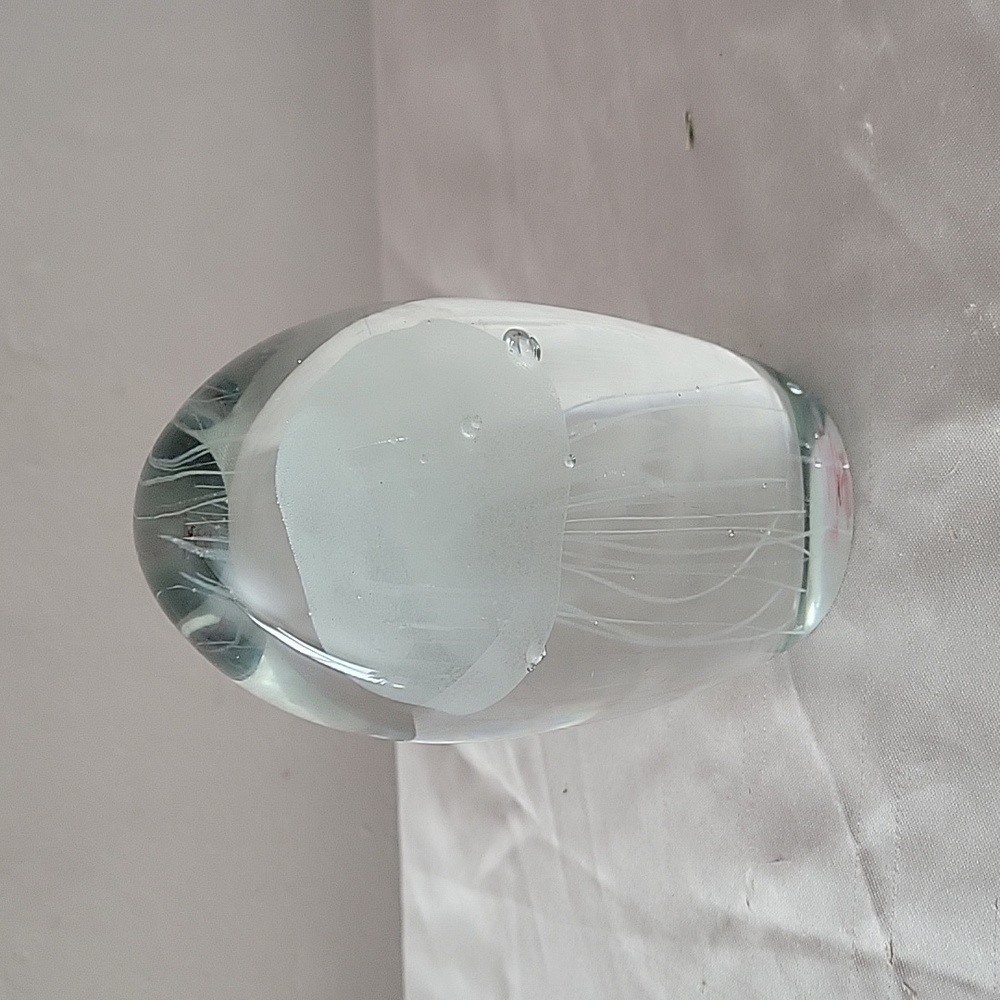 Home Art Glass White Jellyfish With Bubbles Paperweight